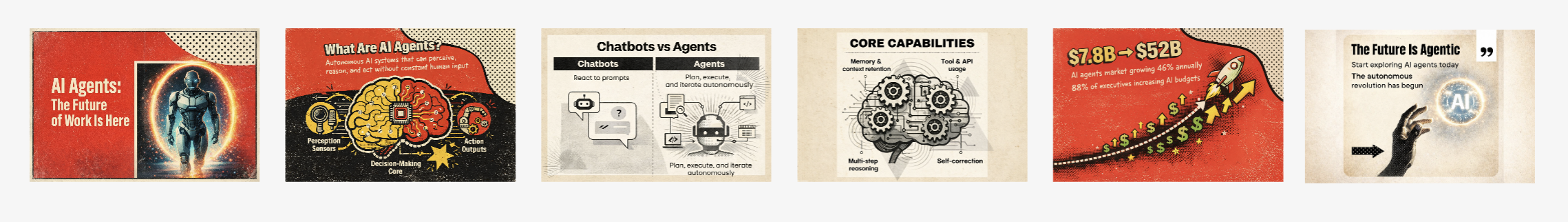 Runable AI Carousel generating a connected multi-slide story for social media